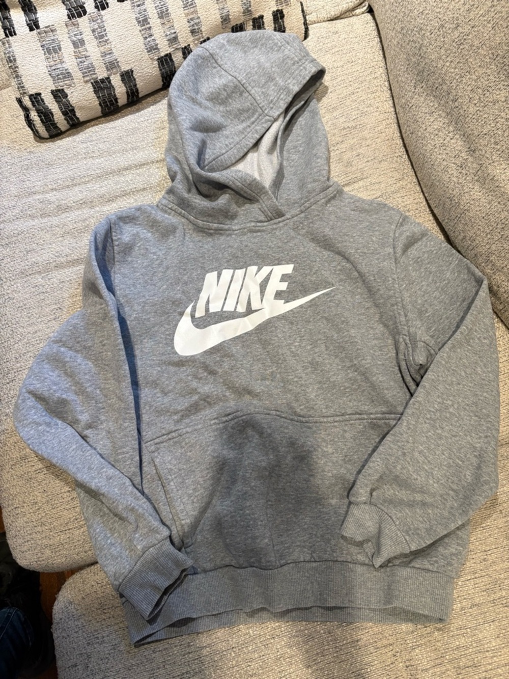 Nike Light Gray Pullover with Black Swoosh